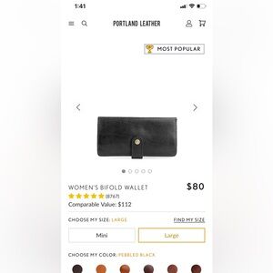 Portland Leather Company bifold wallet